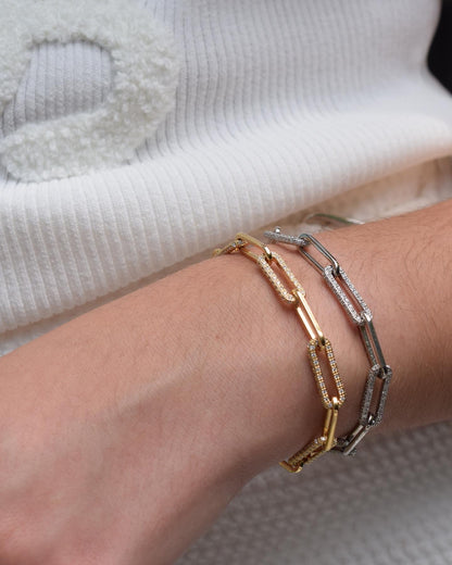 14K Lab Grown Diamond Paperclip Bracelet | The DC Paperclip